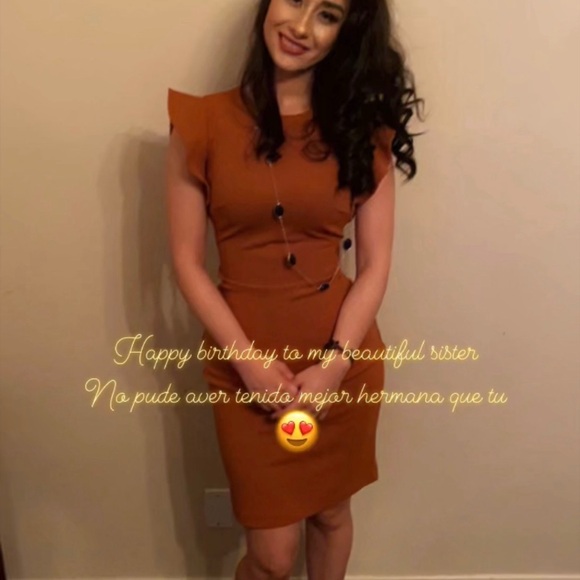 Calvin Klein Asymmetrical Dress in Brown - Picture 1 of 4